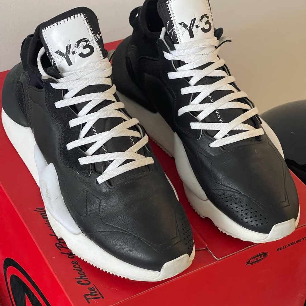 adidas Y-3 Kaiwa Leather Runner - Black & White